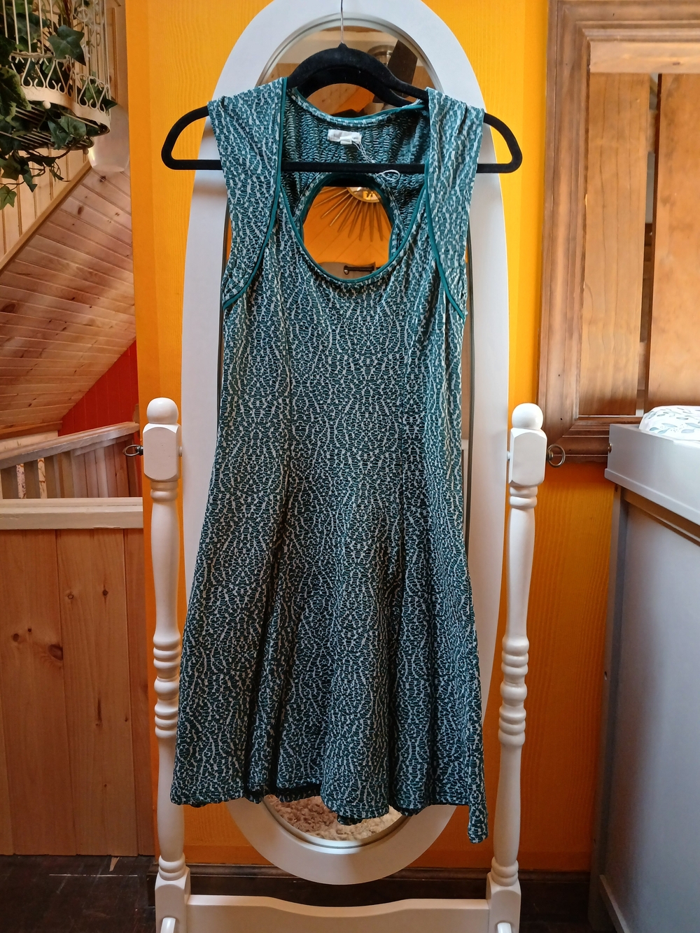 silence + noise Teal Patterned Sleeveless Fit & Flare Dress